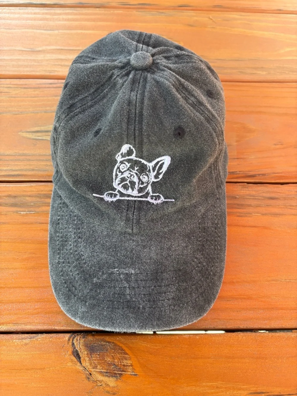French Bulldog Baseball Hat Adjustable, Embroidered, Black 100% Cotton, Unisex